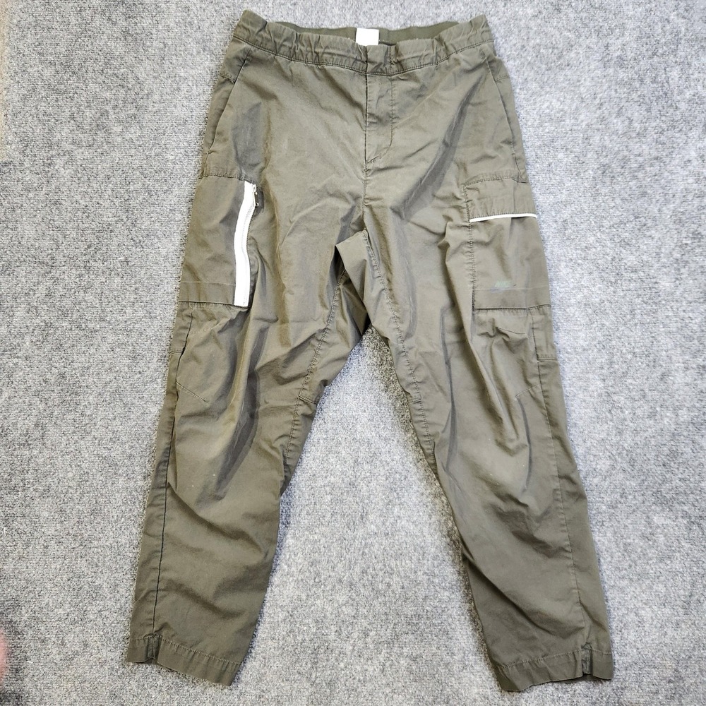 Nike Sportswear Woven Utility Pants Mens 34 Green Cargo Athletic Jogger